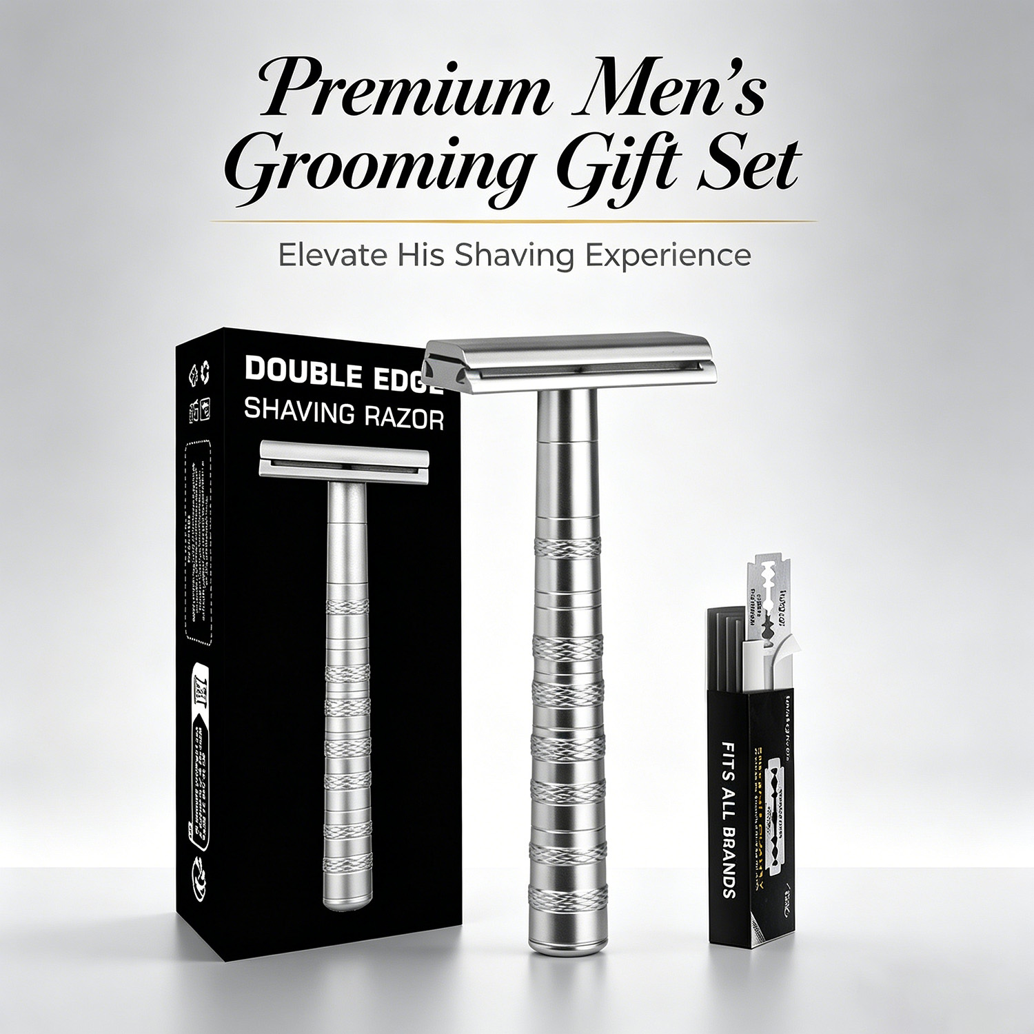 Safety Razor Handle - Veiligheidsscheermes met dubbele rand en 5