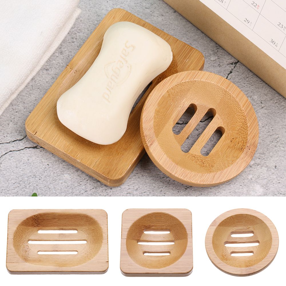 Bamboo Cutlery - Draagbare Houten Zeepbakje Afdruiprek Gerechten Zeep