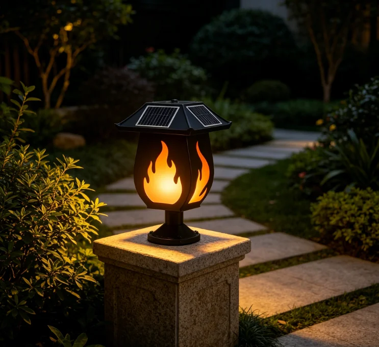 Zonne-kolomkoplampen met gesim - Solar Garden Light recensie en prijs