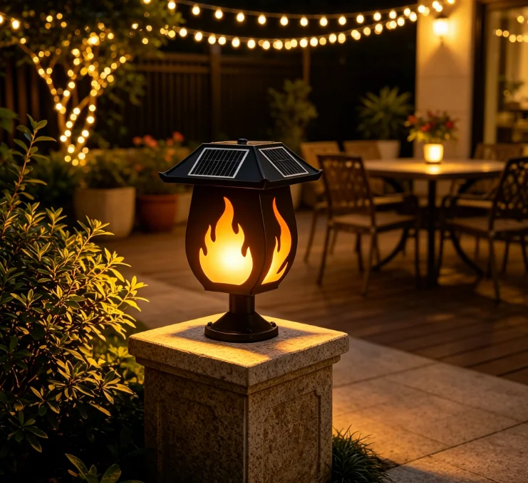 Zonne-kolomkoplampen met gesim - Solar Garden Light recensie en prijs