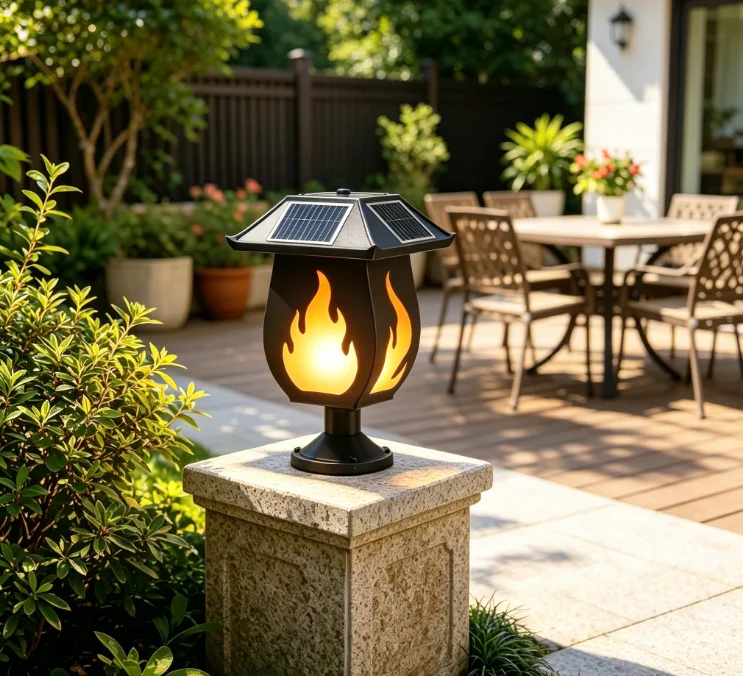 Zonne-kolomkoplampen met gesim - Solar Garden Light recensie en prijs