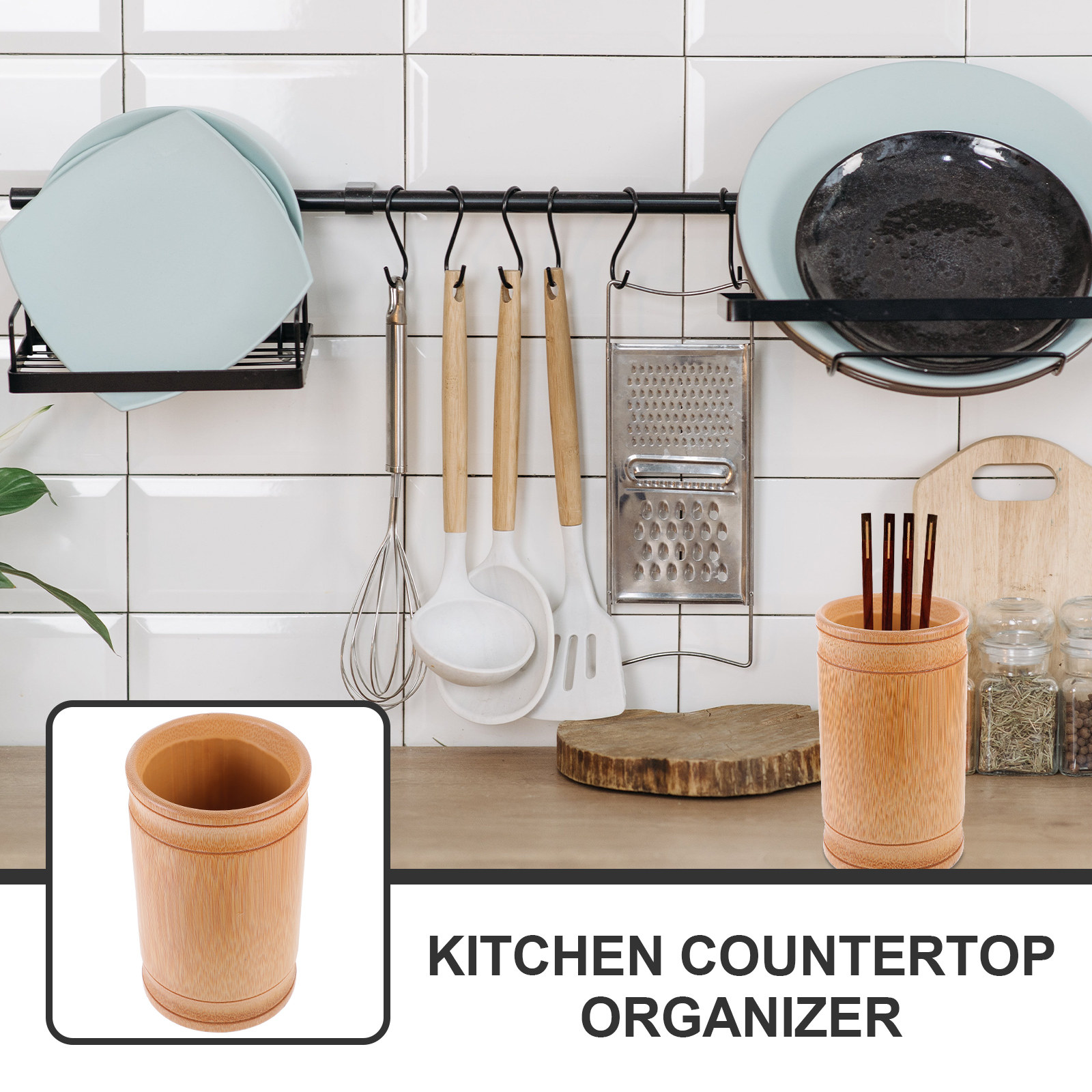 Bamboe keukenorganizer voor be - Bamboo Cutlery recensie en prijs