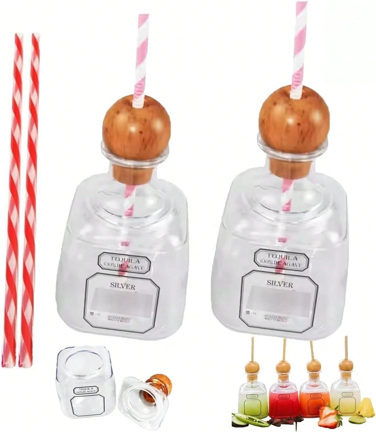 2 herbruikbare wijnglazen met  - Reusable Straw recensie en prijs
